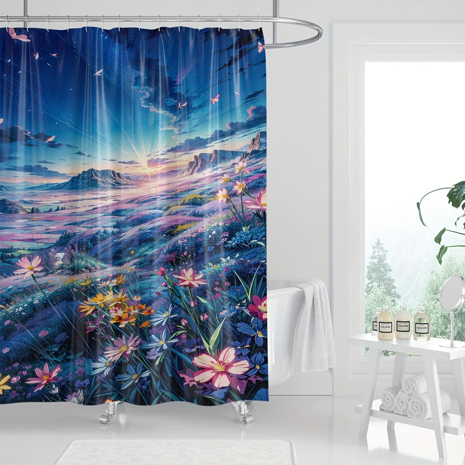 Vibrant Floral Print Shower Curtain,Nature-Inspired Design,Polyester With Hooks,Blooming Flowers &Greenery,All-Season Bath Decor W60H190(CM)-1 Pcs
Vibrant Floral Print Shower Curtain,Nature-Inspired Design,Polyester With Hooks,Blooming Flowers &Greenery,All-Season Bath Decor W60H190(CM)-1 Pcs