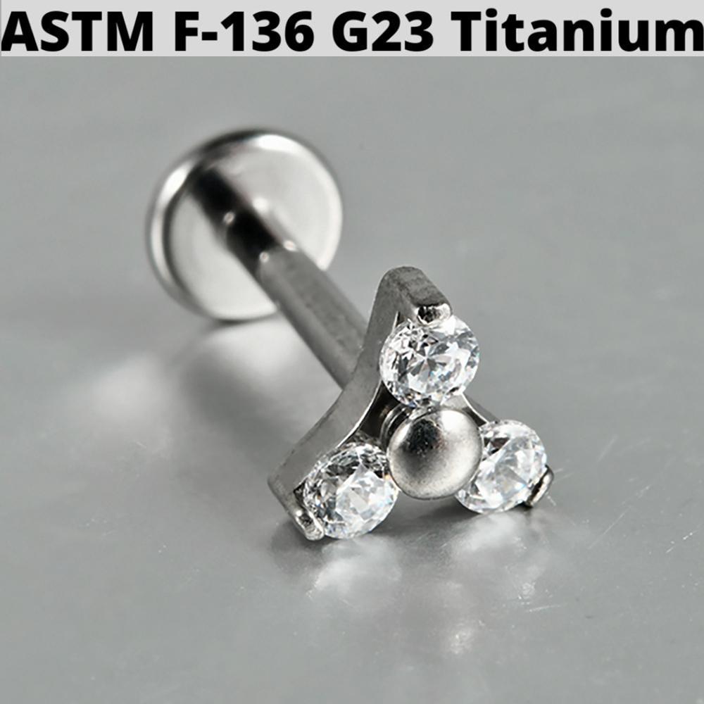 Cz Flower G23 Solid Titanium Cartilage Earrings Stud 16G Internally Threaded Sun Helix Ear Tragus Piercing Jewelry 1.2x8mm
Cz Flower G23 Solid Titanium Cartilage Earrings Stud 16G Internally Threaded Sun Helix Ear Tragus Piercing Jewelry 1.2x8mm