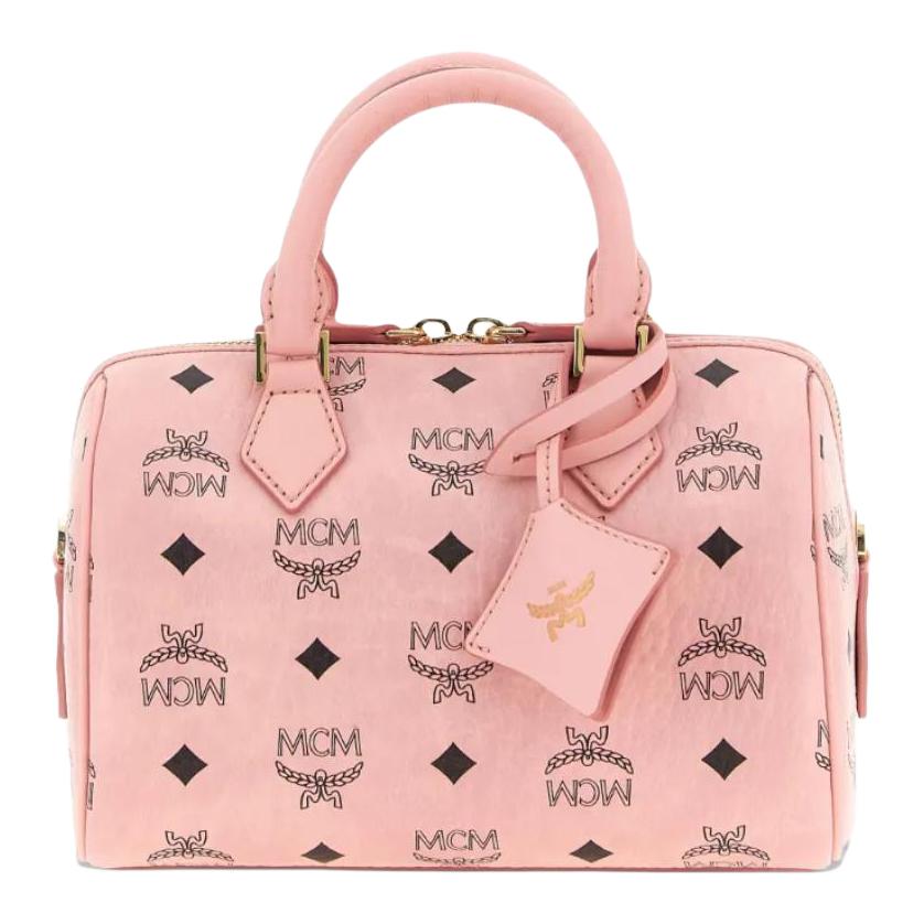 MCM Visetos Pink Leather Boston Handbag with Gold Hardware for Daily & Travel U Basic Set (Bag+Dust Bag)
MCM Visetos Pink Leather Boston Handbag with Gold Hardware for Daily & Travel U Basic Set (Bag+Dust Bag)