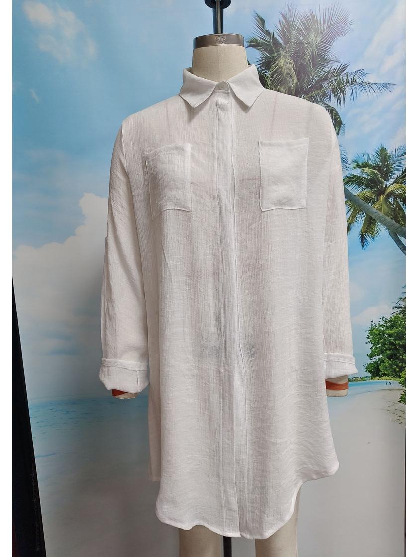 European & American Beach Style Sunscreen Shirt - Women s Vacation Beachwear білий
European & American Beach Style Sunscreen Shirt - Women s Vacation Beachwear білий
