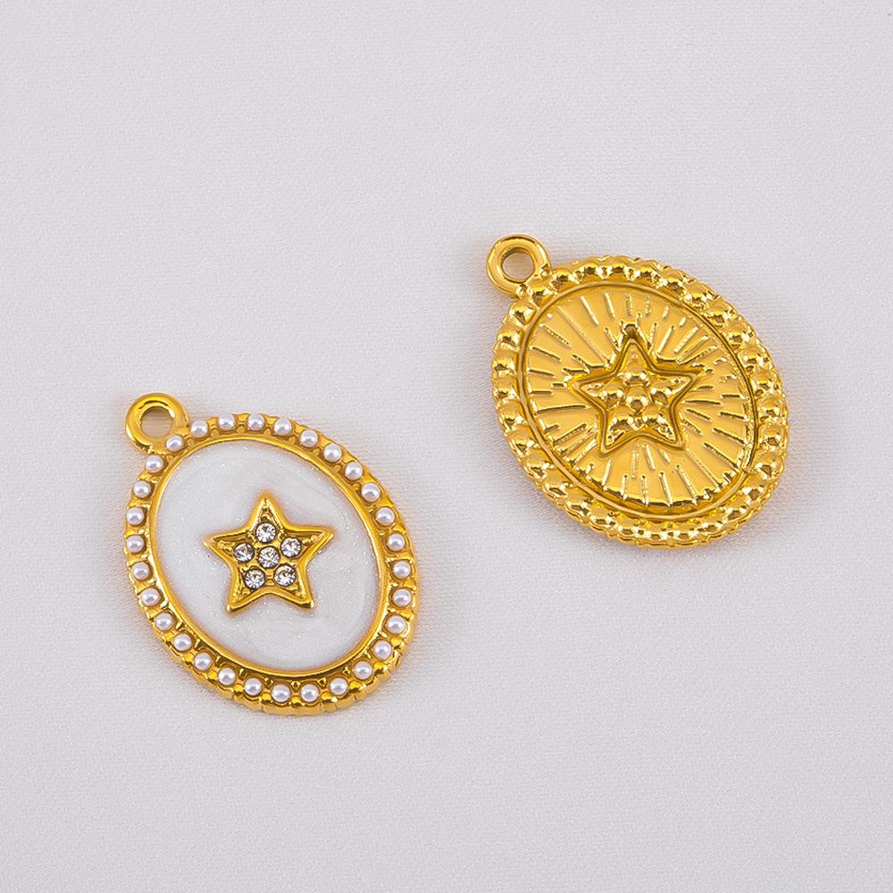 2pcs 304 Stainless Steel Gold Color Oval Enamel Pendant With Rhinestone Star Accent For DIY Necklace Charms Jewelry Finding 2pcs
2pcs 304 Stainless Steel Gold Color Oval Enamel Pendant With Rhinestone Star Accent For DIY Necklace Charms Jewelry Finding 2pcs