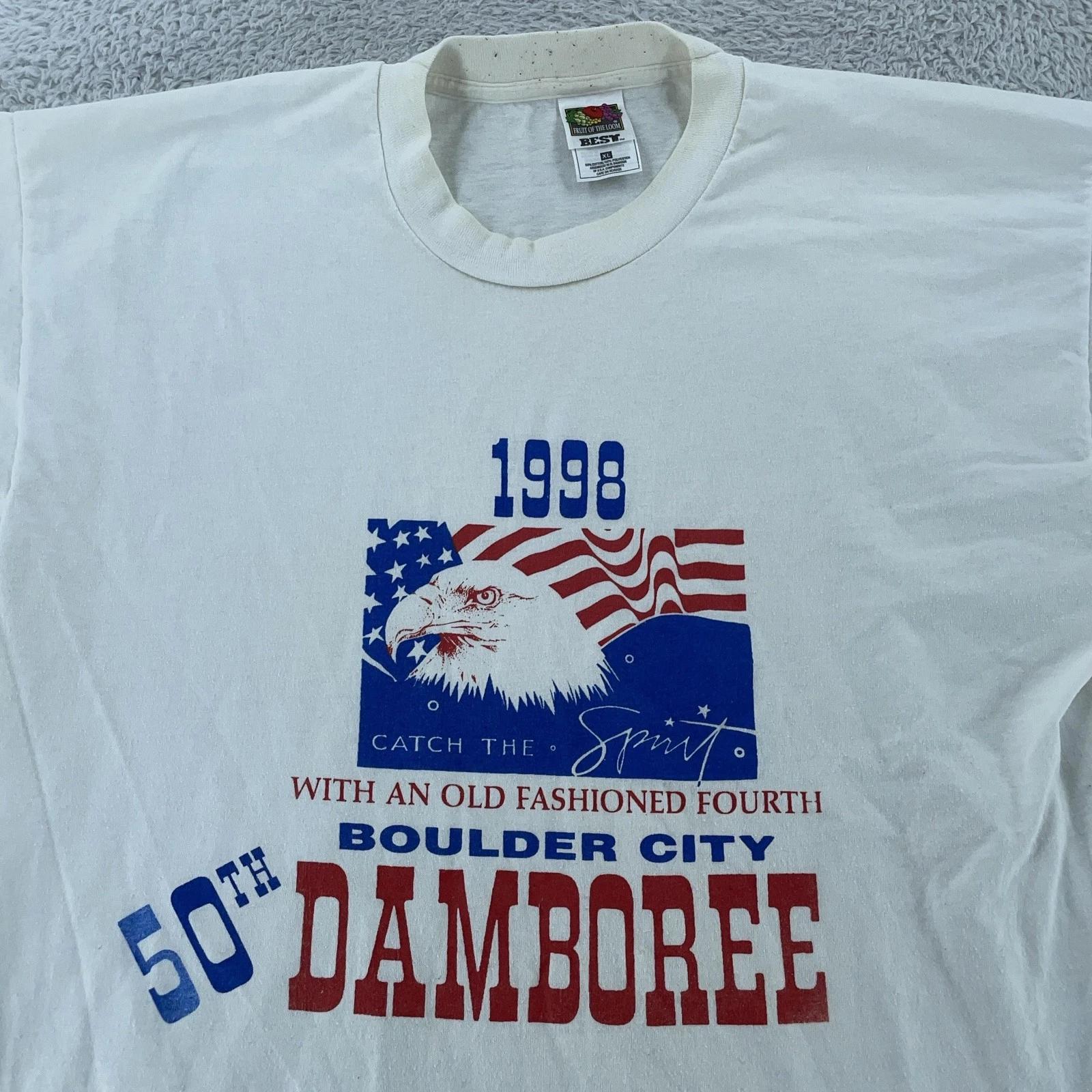 Vintage 1998 Boulder City Damboree Shirt Mens L/XL Nevada USA Eagle 90s Tee XL
Vintage 1998 Boulder City Damboree Shirt Mens L/XL Nevada USA Eagle 90s Tee XL