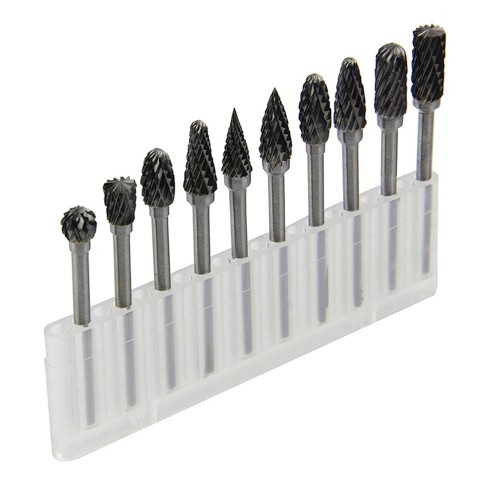 Rotary Burr Set 10 Pieces Tungsten Steel Rotary Burrs for Metal Wood Plastic Engraving and Carving Tool Accessories One Size
Rotary Burr Set 10 Pieces Tungsten Steel Rotary Burrs for Metal Wood Plastic Engraving and Carving Tool Accessories One Size