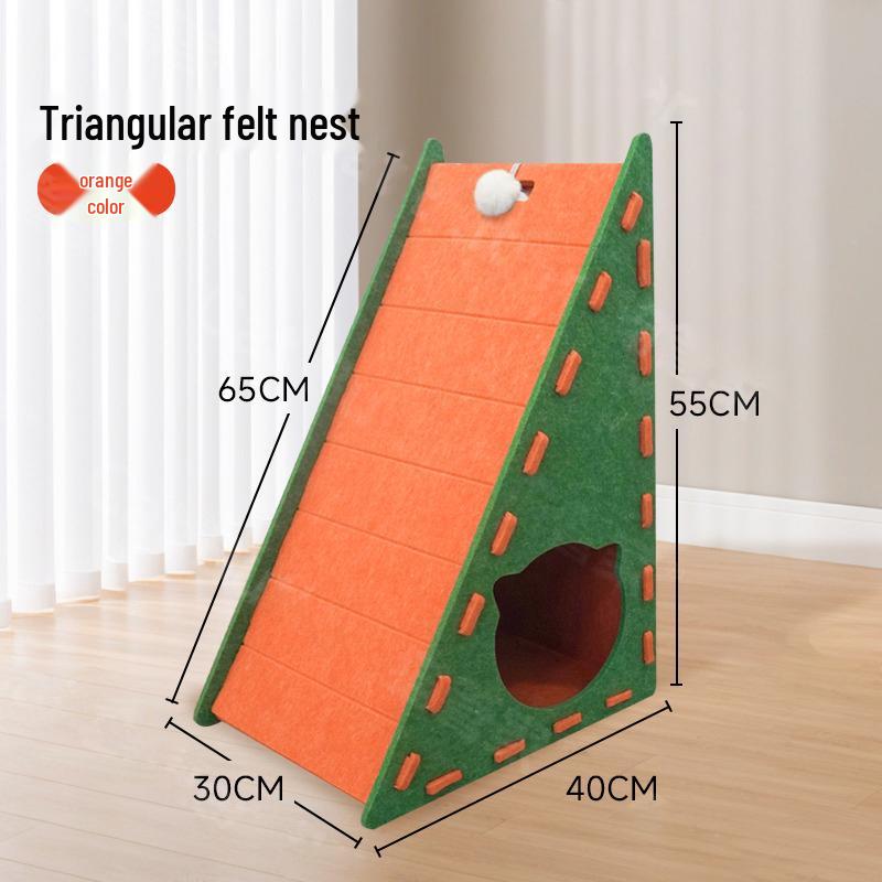 Triangle Cat Scratch-Resistant Bed: Felt, Non-Shedding, All-Season Design
Triangle Cat Scratch-Resistant Bed: Felt, Non-Shedding, All-Season Design