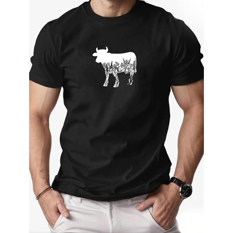 European sizes 1pc Men S Casual T-Shirt with Cow Silhouette, Summer Round Neck Short Sleeve Tee 4XL чорний
European sizes 1pc Men S Casual T-Shirt with Cow Silhouette, Summer Round Neck Short Sleeve Tee 4XL чорний
