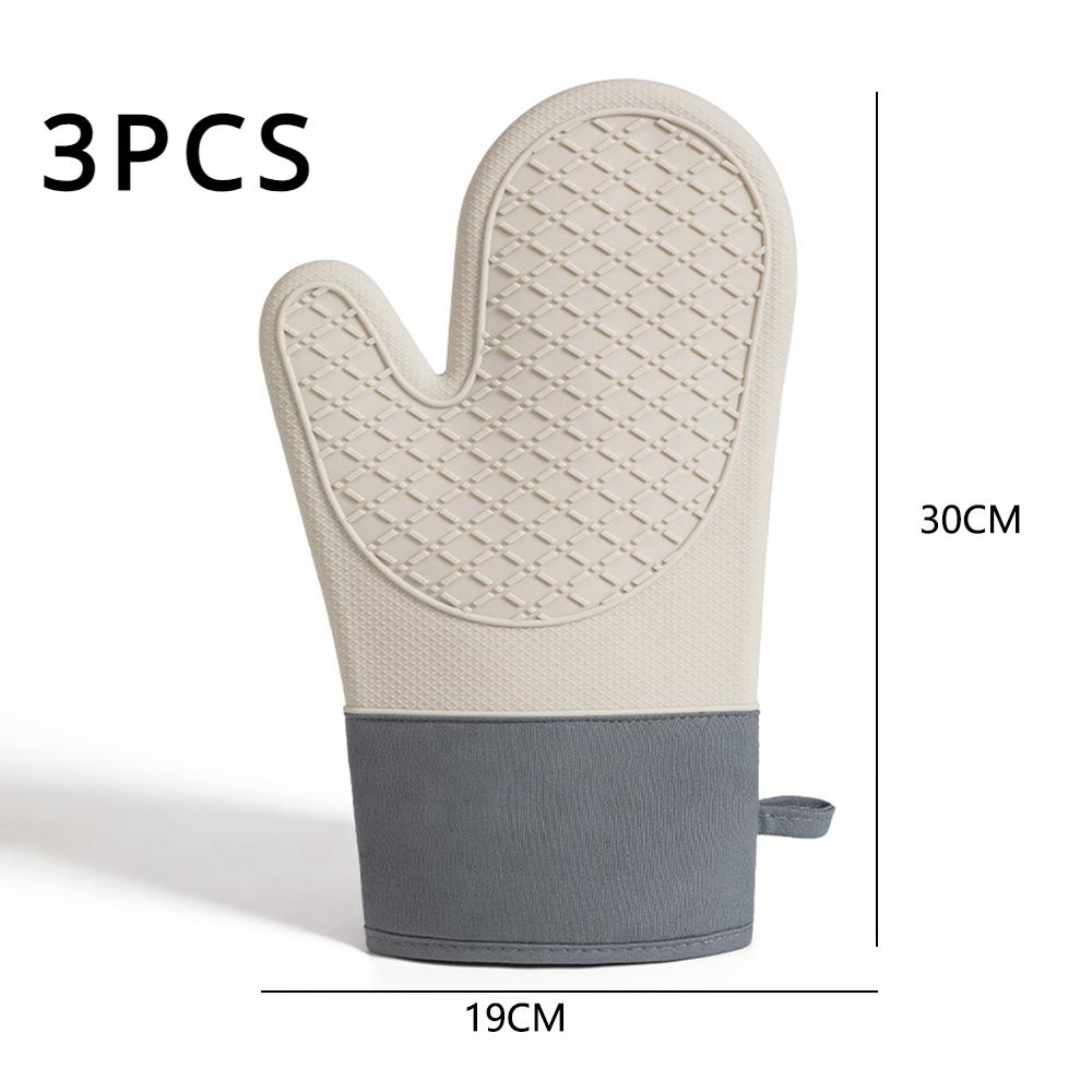 1/2шт. Силиконовые утепленные перчатки, утолщенные, нескользящие и высокотемпературные, для духовки, для выпечки, против ожогов, для кухни, микроволновой печи