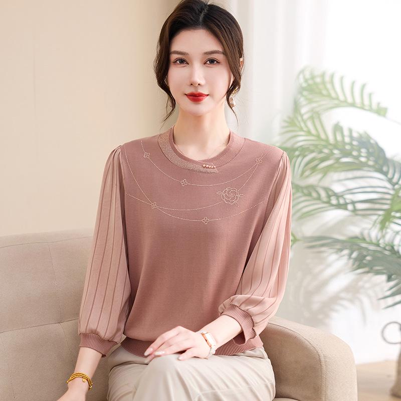 Summer Rhinestone Knit Cardigan with Chiffon Sleeves for Middle-Aged and Elderly Women L (80-100 lbs)
Summer Rhinestone Knit Cardigan with Chiffon Sleeves for Middle-Aged and Elderly Women L (80-100 lbs)
