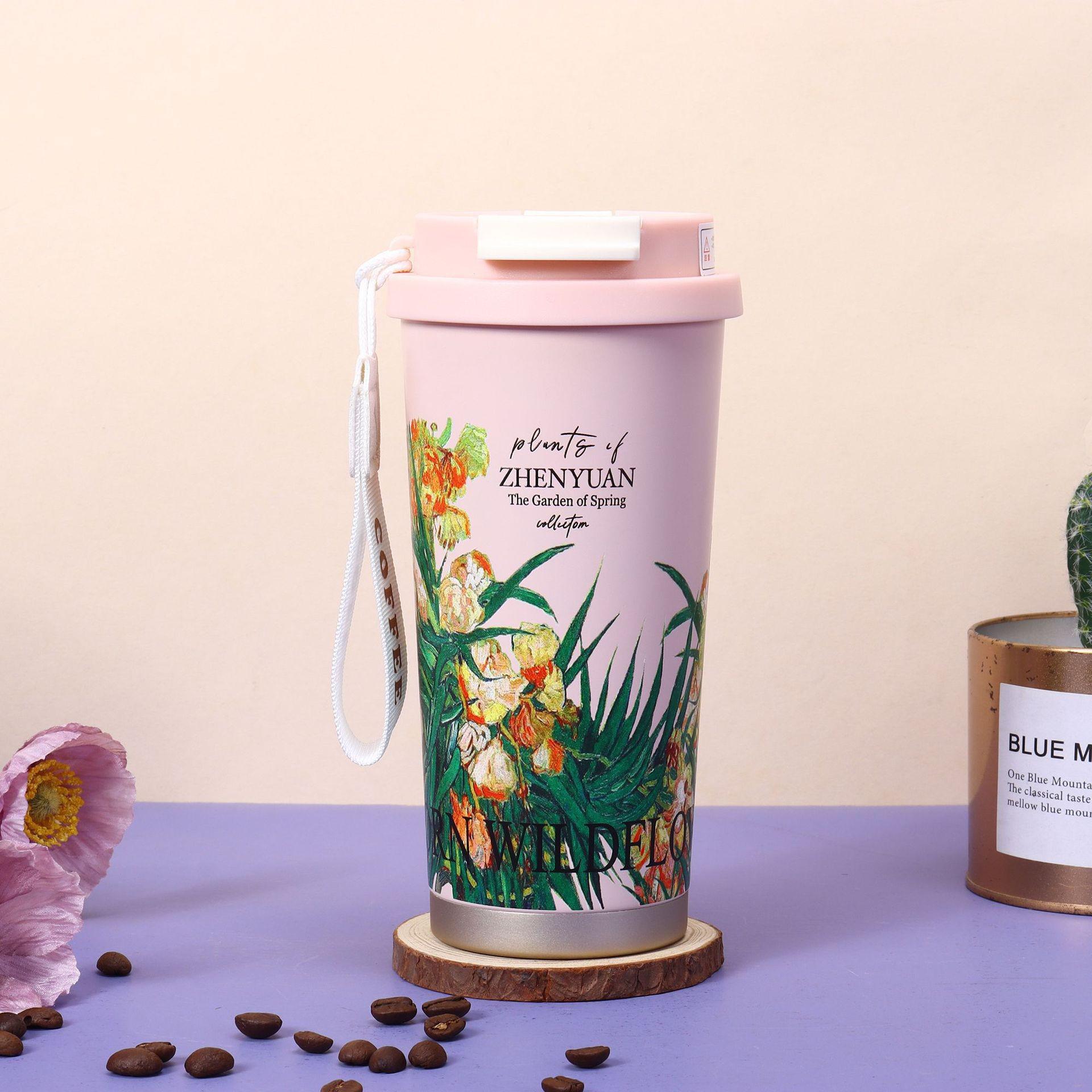 Lily of the Valley Stainless Steel Insulated Coffee Cup - Large Capacity, Portable, with Straw for Outdoors 500 ml
Lily of the Valley Stainless Steel Insulated Coffee Cup - Large Capacity, Portable, with Straw for Outdoors 500 ml