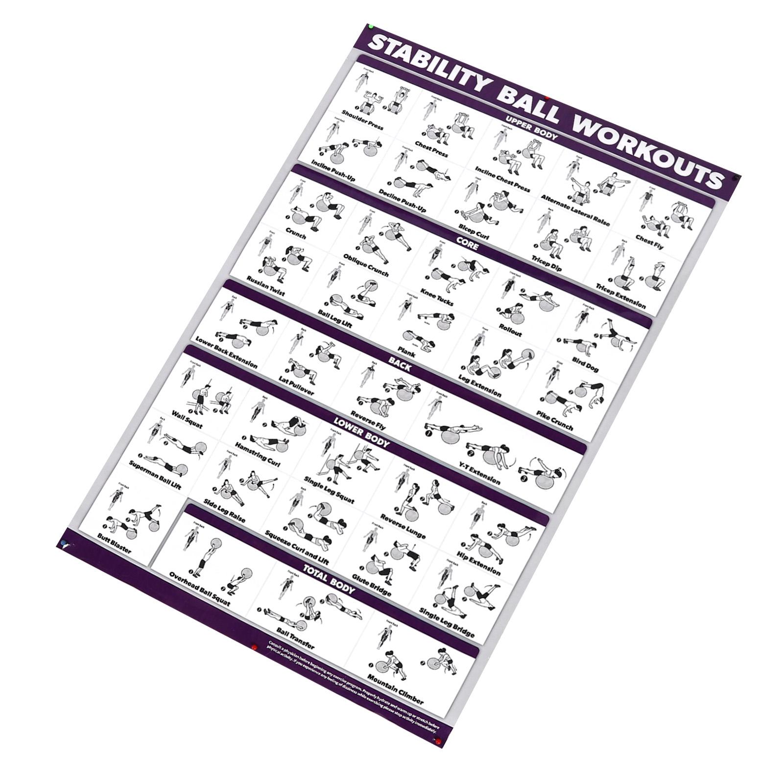 Yoga Ball Exercise Poster Effective Full Body Workout Plan Routine Easy to Read Fitness Chart for Home Studios
Yoga Ball Exercise Poster Effective Full Body Workout Plan Routine Easy to Read Fitness Chart for Home Studios