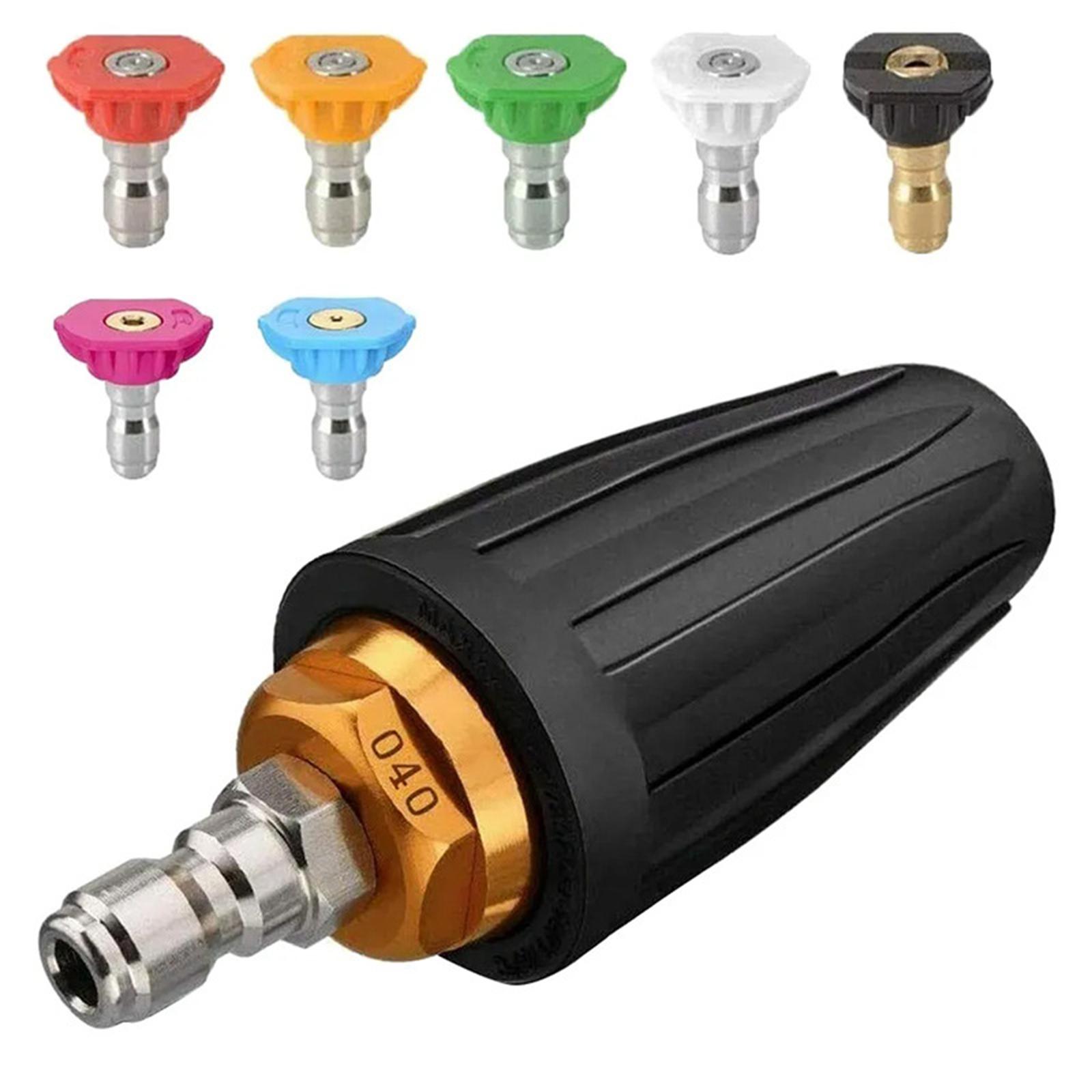 Rotary Nozzle 1/4 Quick Connect Aluminum Housing Adjustable Spray Tip with Seven Interchangeable Spray Patterns for Pressure Washers One Size
Rotary Nozzle 1/4 Quick Connect Aluminum Housing Adjustable Spray Tip with Seven Interchangeable Spray Patterns for Pressure Washers One Size
