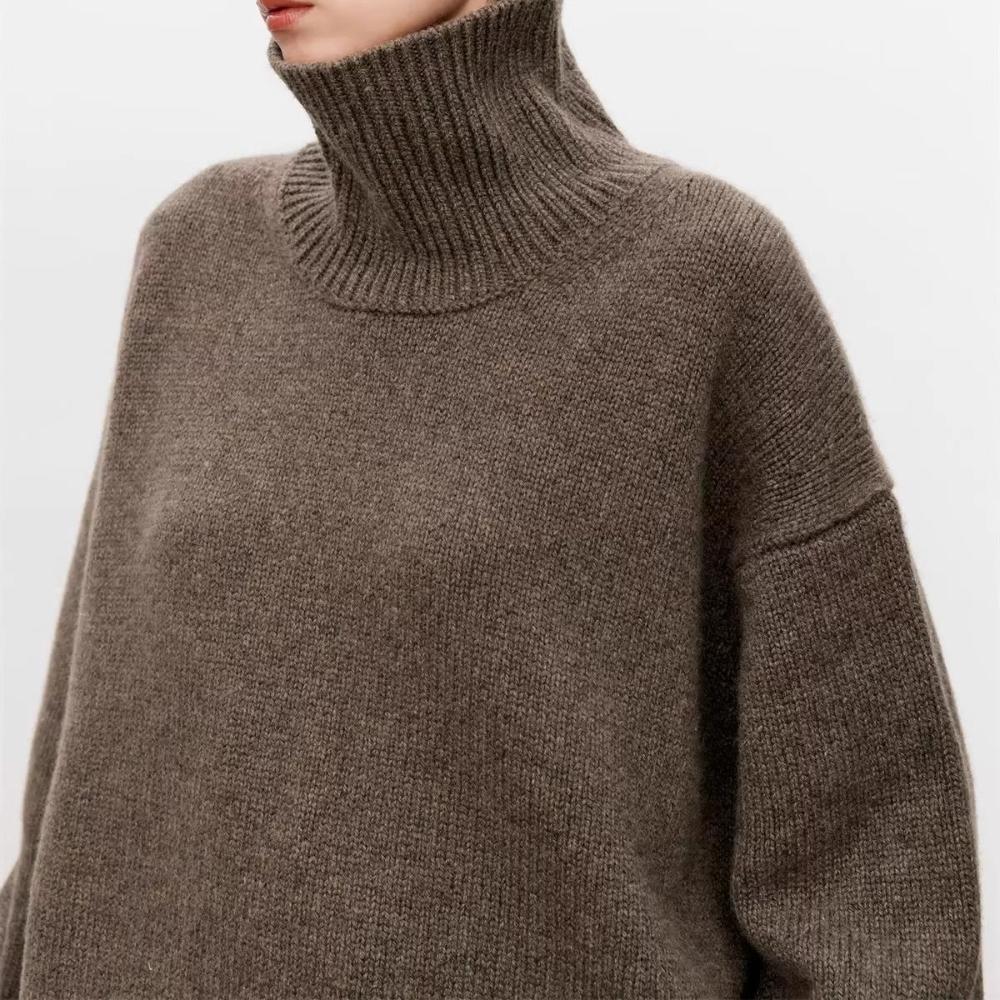 Утолщенный свитер с высоким воротом из чистого кашемира, женский свободный свитер с ленивым силуэтом, европейская мода, популярные товары, топы M коричневый
Утолщенный свитер с высоким воротом из чистого кашемира, женский свободный свитер с ленивым силуэтом, европейская мода, популярные товары, топы M коричневый