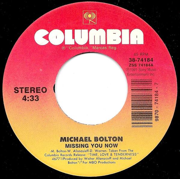 7inch Record MICHAEL BOLTON - Missing You Now 3874184 Columbia 1992 US Pop Used
7inch Record MICHAEL BOLTON - Missing You Now 3874184 Columbia 1992 US Pop Used