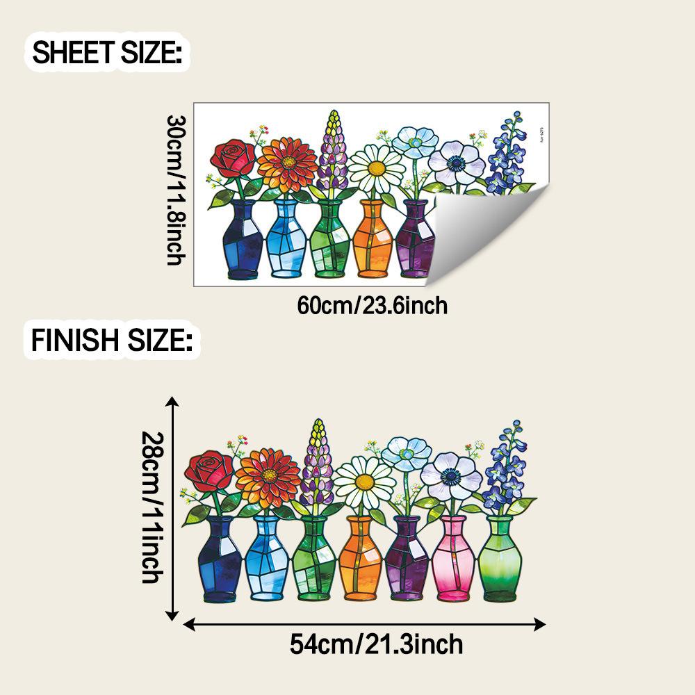 Painted Realistic Flower Vase Flowers, Outdoor Balcony Glass Display Window Sticker
Painted Realistic Flower Vase Flowers, Outdoor Balcony Glass Display Window Sticker