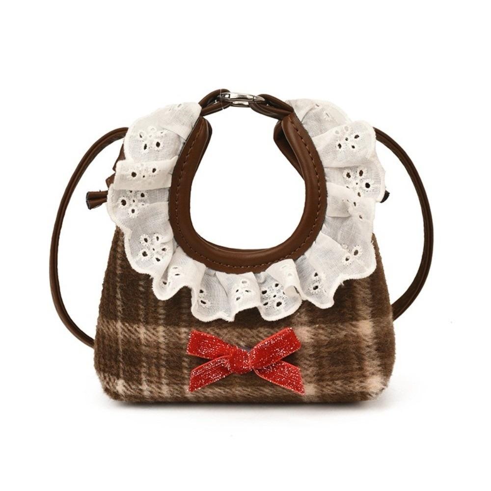 Shoulder Pouch Plaid Crossbody Bag Mini Bow Shoulder Bag Fashion Furry Handbag Autumn Winter коричневий
Shoulder Pouch Plaid Crossbody Bag Mini Bow Shoulder Bag Fashion Furry Handbag Autumn Winter коричневий