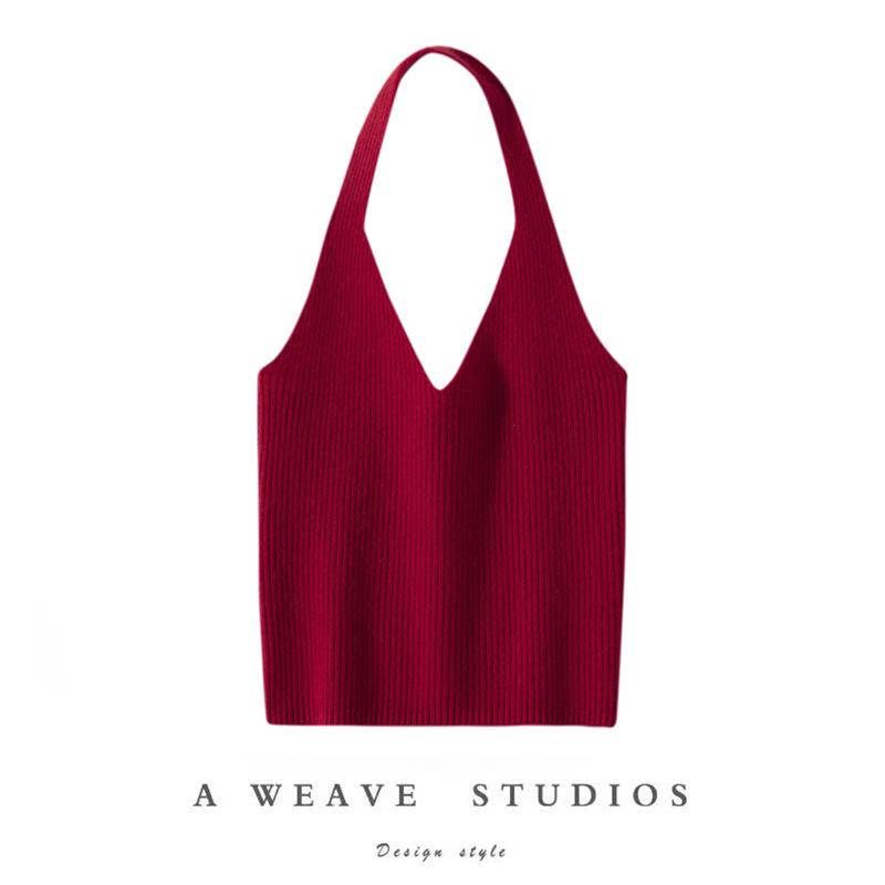 Women s Backless Cashmere Knit Halter Vest - Sleeveless Autumn/Winter Solid Color Tank Top Medium
Women s Backless Cashmere Knit Halter Vest - Sleeveless Autumn/Winter Solid Color Tank Top Medium