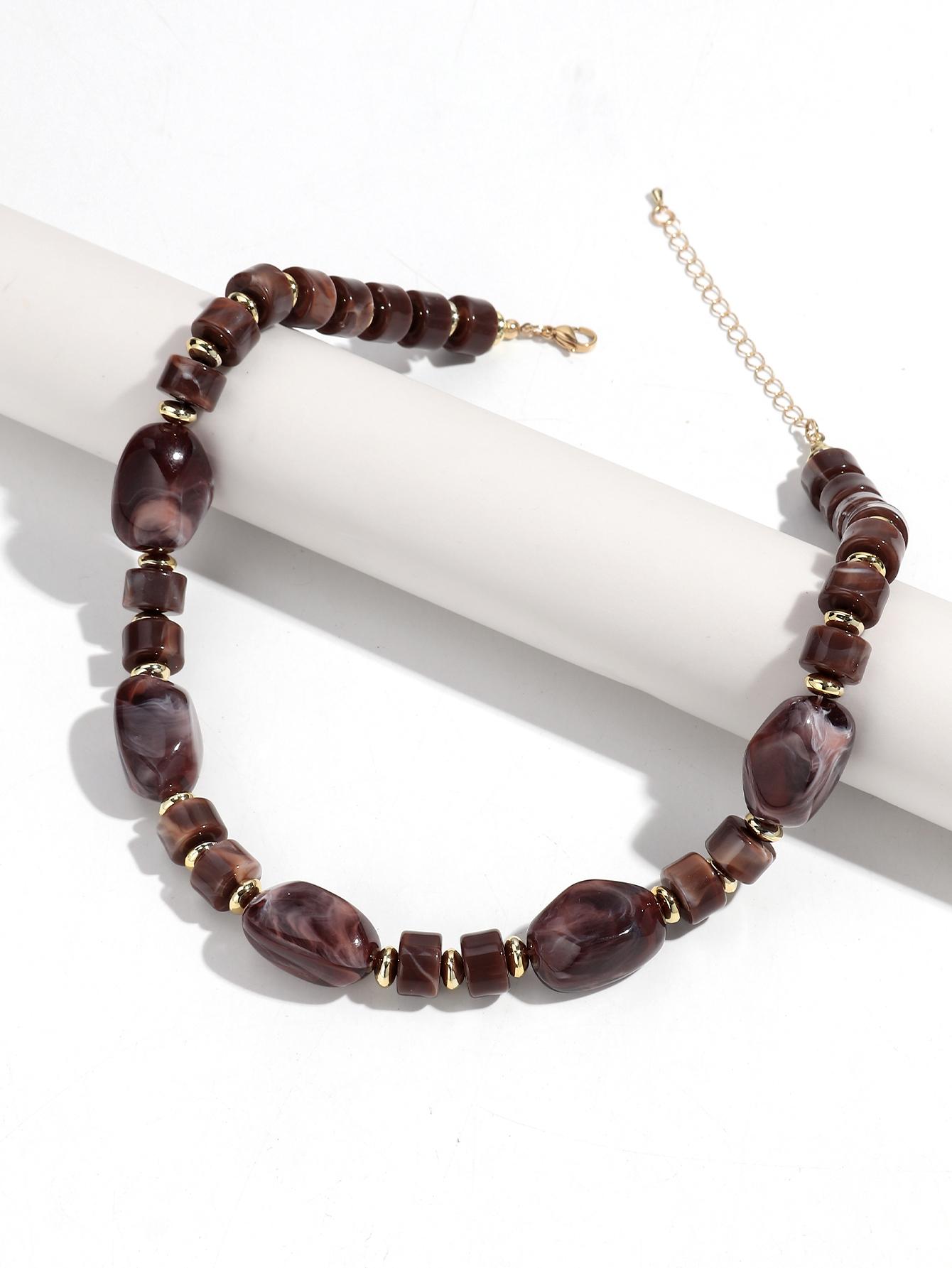 Vintage Resin Geometric Beaded Chain Necklaces for Women Man New Trendy Handmade Acrylic Brown Choker Statement Jewelry Gift коричневый
Vintage Resin Geometric Beaded Chain Necklaces for Women Man New Trendy Handmade Acrylic Brown Choker Statement Jewelry Gift коричневый
