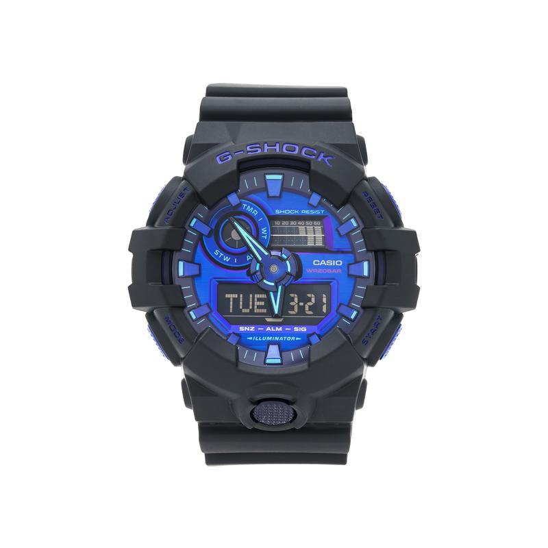 Casio LCD/analog dual display series, 200 meters waterproof, quartz movement, resin strap, Japanese and Korean watch, same style for men GA-700VB-1ADR синій
Casio LCD/analog dual display series, 200 meters waterproof, quartz movement, resin strap, Japanese and Korean watch, same style for men GA-700VB-1ADR синій