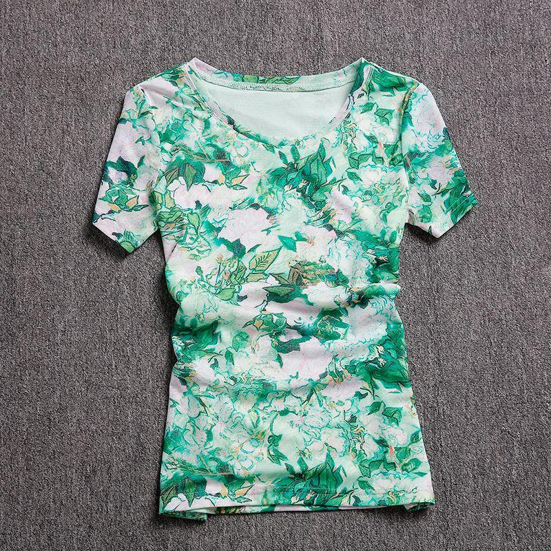 Green 2024 Summer Thin Silm Print Short Sleeve Green L
Green 2024 Summer Thin Silm Print Short Sleeve Green L