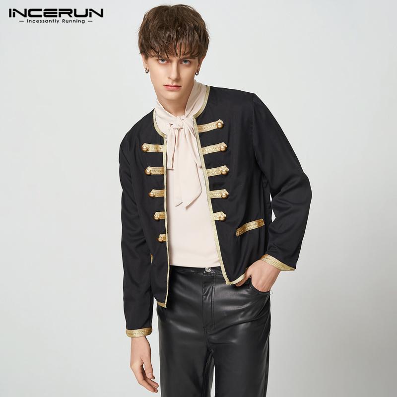 INCERUN Черный мужской цветной пиджак с вышивкой
INCERUN Черный мужской цветной пиджак с вышивкой