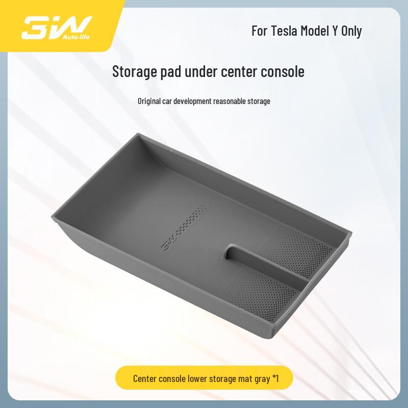 Tesla Model 3 Lower Armrest Storage Box with Silicone Mat
Tesla Model 3 Lower Armrest Storage Box with Silicone Mat