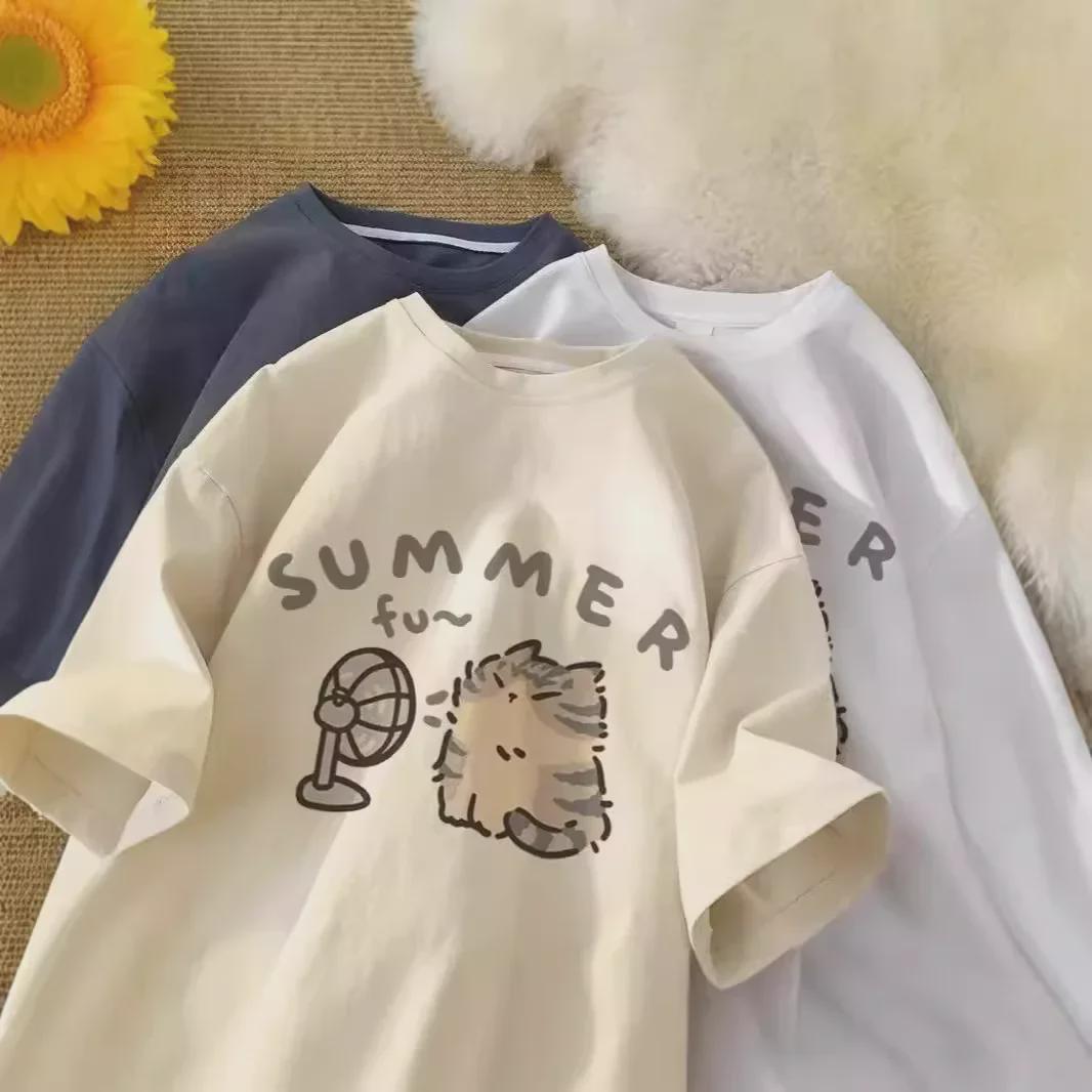 Women s Kitten Print Hong Kong Style Summer Half-Sleeve Loose Fit T-Shirt L абрикосовий
Women s Kitten Print Hong Kong Style Summer Half-Sleeve Loose Fit T-Shirt L абрикосовий