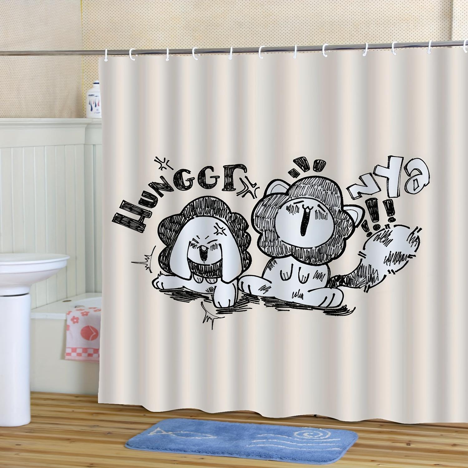 Cartoon Lion & Dog Shower Curtain, Polyester Knit, Machine Washable, Includes Hooks, Artistic Bathroom Decor, All-Season W60H190(CM)-1 Pcs
Cartoon Lion & Dog Shower Curtain, Polyester Knit, Machine Washable, Includes Hooks, Artistic Bathroom Decor, All-Season W60H190(CM)-1 Pcs