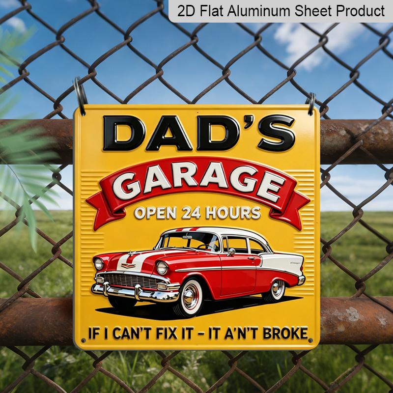 2D Flat - 1pc, Vintage Metal Aluminum Decorative Sign, for Dad s for Garage Open 24 Hours Retro Repair Sign, Suitable for Garage, Man Cave, Bar 20*20cm
2D Flat - 1pc, Vintage Metal Aluminum Decorative Sign, for Dad s for Garage Open 24 Hours Retro Repair Sign, Suitable for Garage, Man Cave, Bar 20*20cm
