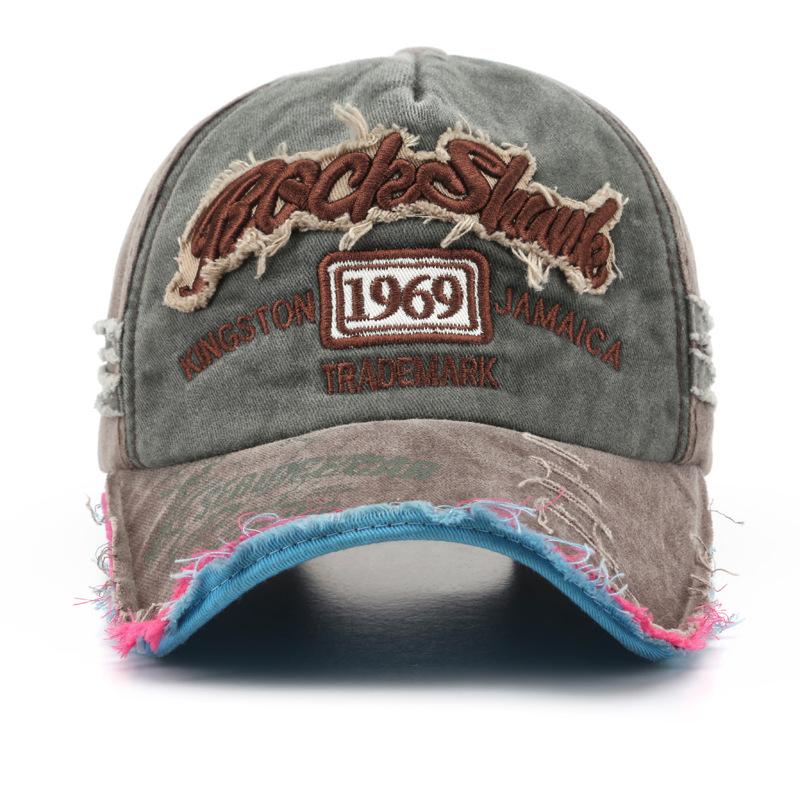 Hat 1969 washed letter embroidery ripped cap trendy personality sunshade baseball cap adjustable хаки
Hat 1969 washed letter embroidery ripped cap trendy personality sunshade baseball cap adjustable хаки