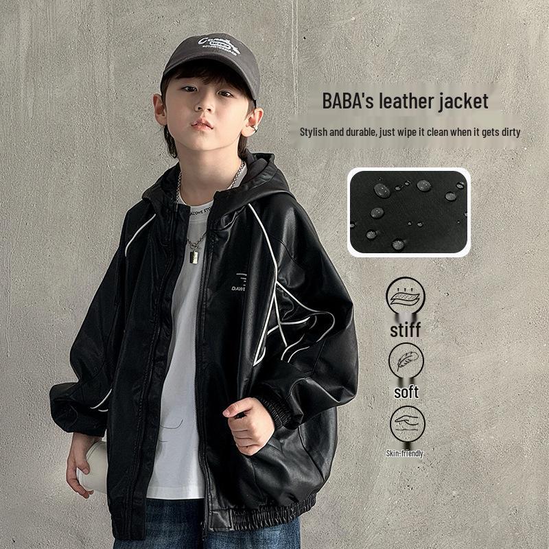 2025 Весняно-осіння вільна шкіряна куртка для хлопчиків - Стильний, міцний верхній одяг для дітей 130 cm чорний
2025 Весняно-осіння вільна шкіряна куртка для хлопчиків - Стильний, міцний верхній одяг для дітей 130 cm чорний