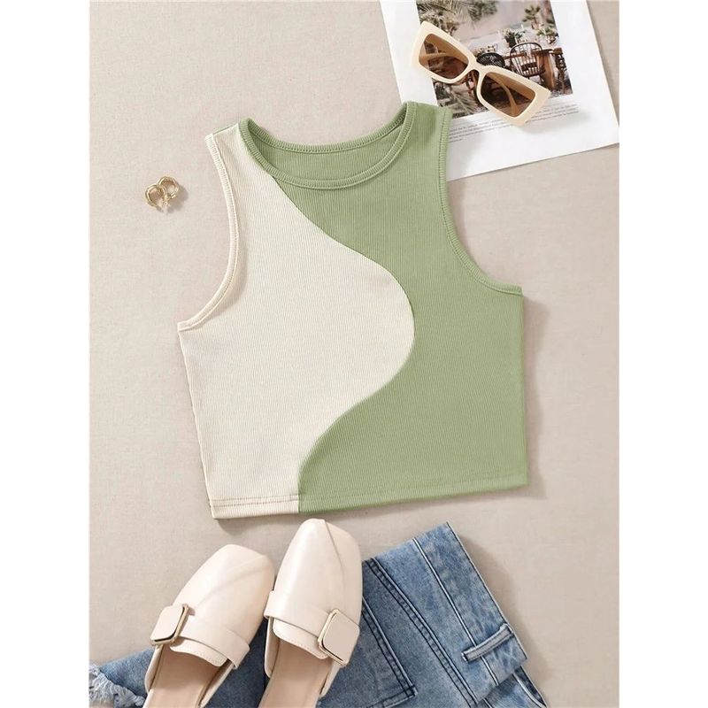 Contrast Splicing with Sleeveless Base Women s Color Contrast Patchwork Sleeveless Base Light Green L(L)
Contrast Splicing with Sleeveless Base Women s Color Contrast Patchwork Sleeveless Base Light Green L(L)