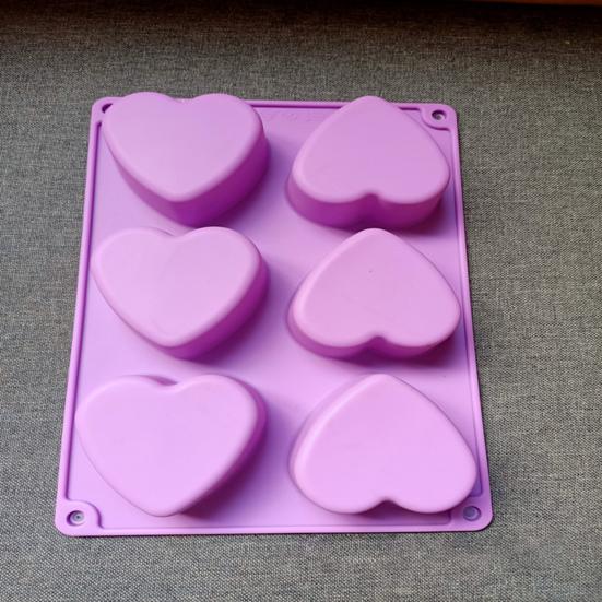 Форма для шоколада, широкая форма применения, DIY, 6 ячеек, форма для торта в форме сердца для хлебобулочных изделий