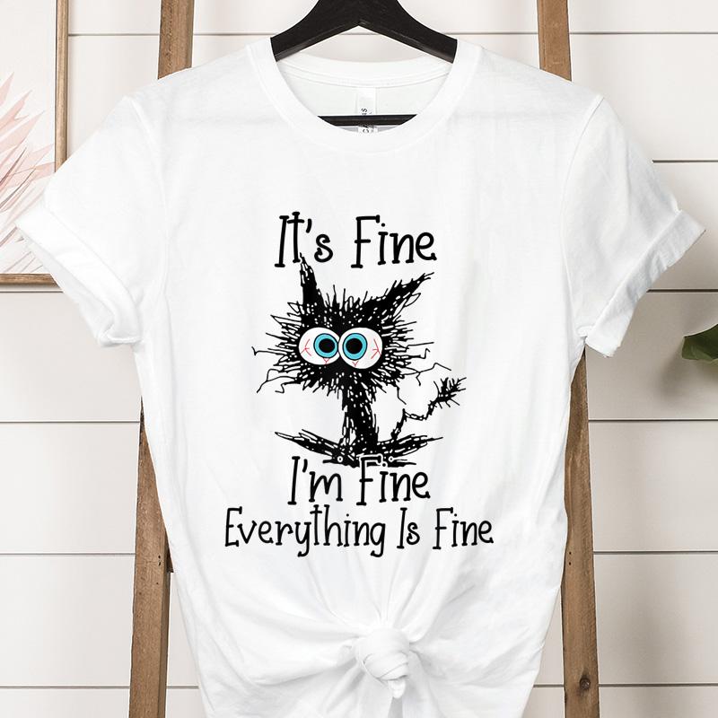 Новые футболки с принтом Cat It s Fine I m Fine, модная футболка унисекс с короткими рукавами, летняя повседневная футболка XXS чёрный
Новые футболки с принтом Cat It s Fine I m Fine, модная футболка унисекс с короткими рукавами, летняя повседневная футболка XXS чёрный