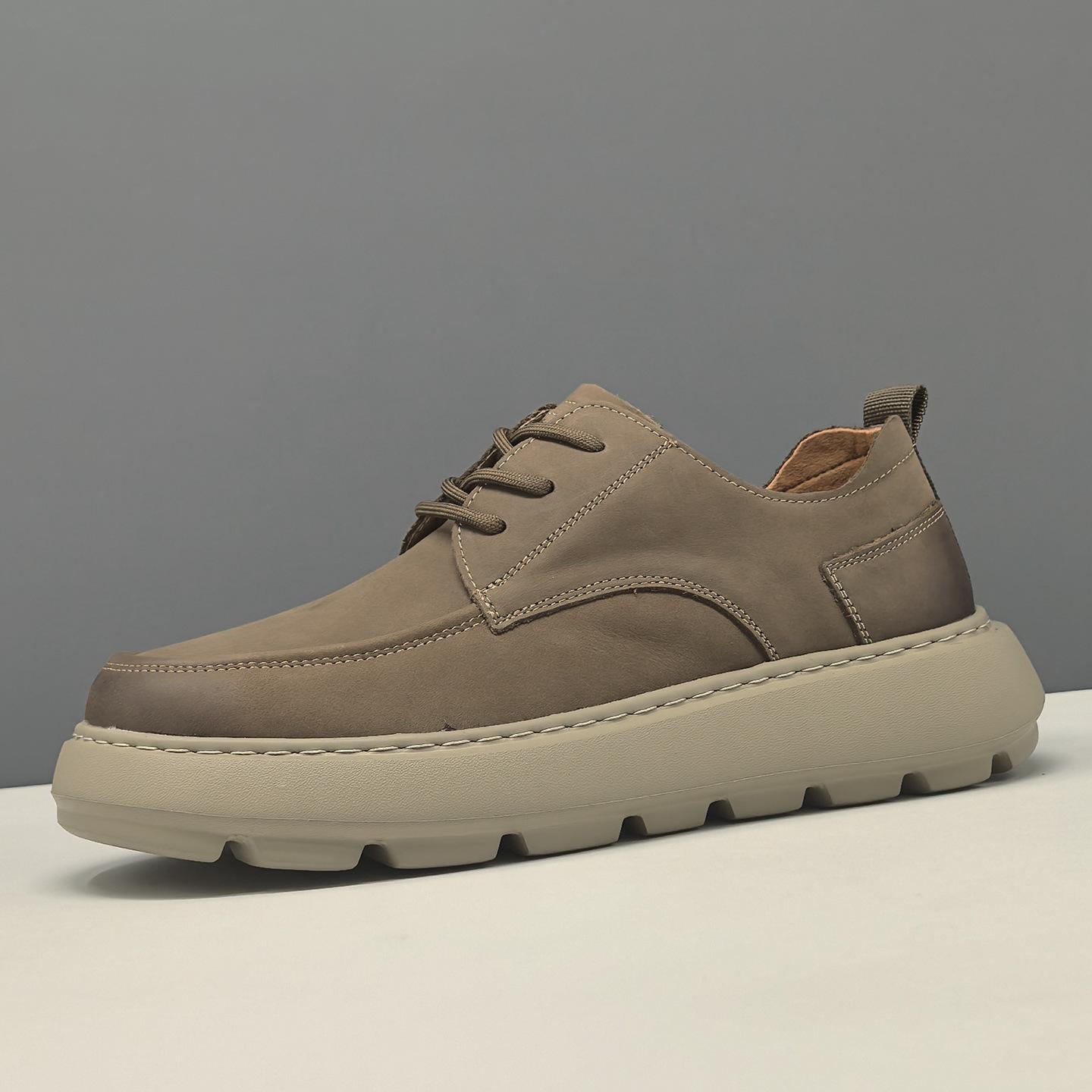 Casual shoes leather trendy shoes high-end niche thick-soled heightening shoes 43 хакі
Casual shoes leather trendy shoes high-end niche thick-soled heightening shoes 43 хакі