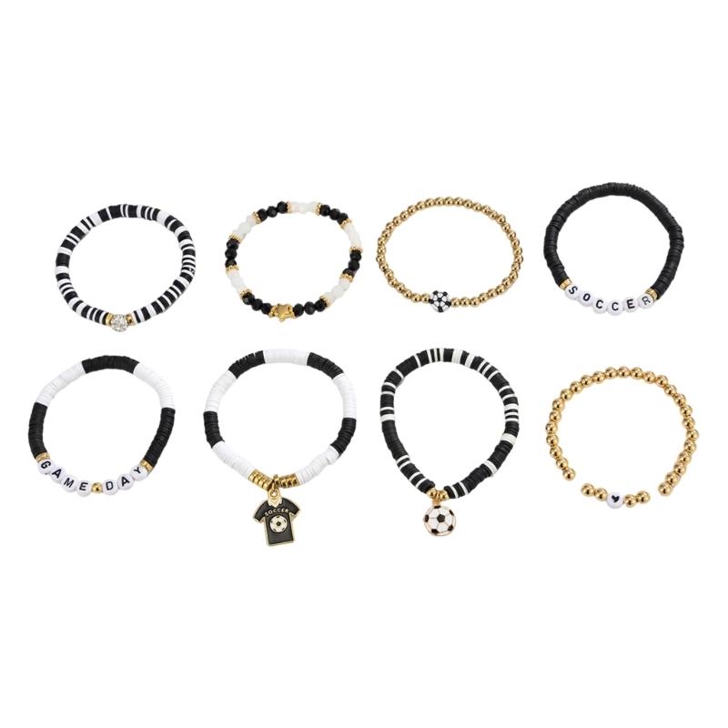 7 Pcs Trendy Football Game Wristbands With Team Charm Trendy Soccer Accessories For Sports Enthusiasts And Fans
7 Pcs Trendy Football Game Wristbands With Team Charm Trendy Soccer Accessories For Sports Enthusiasts And Fans