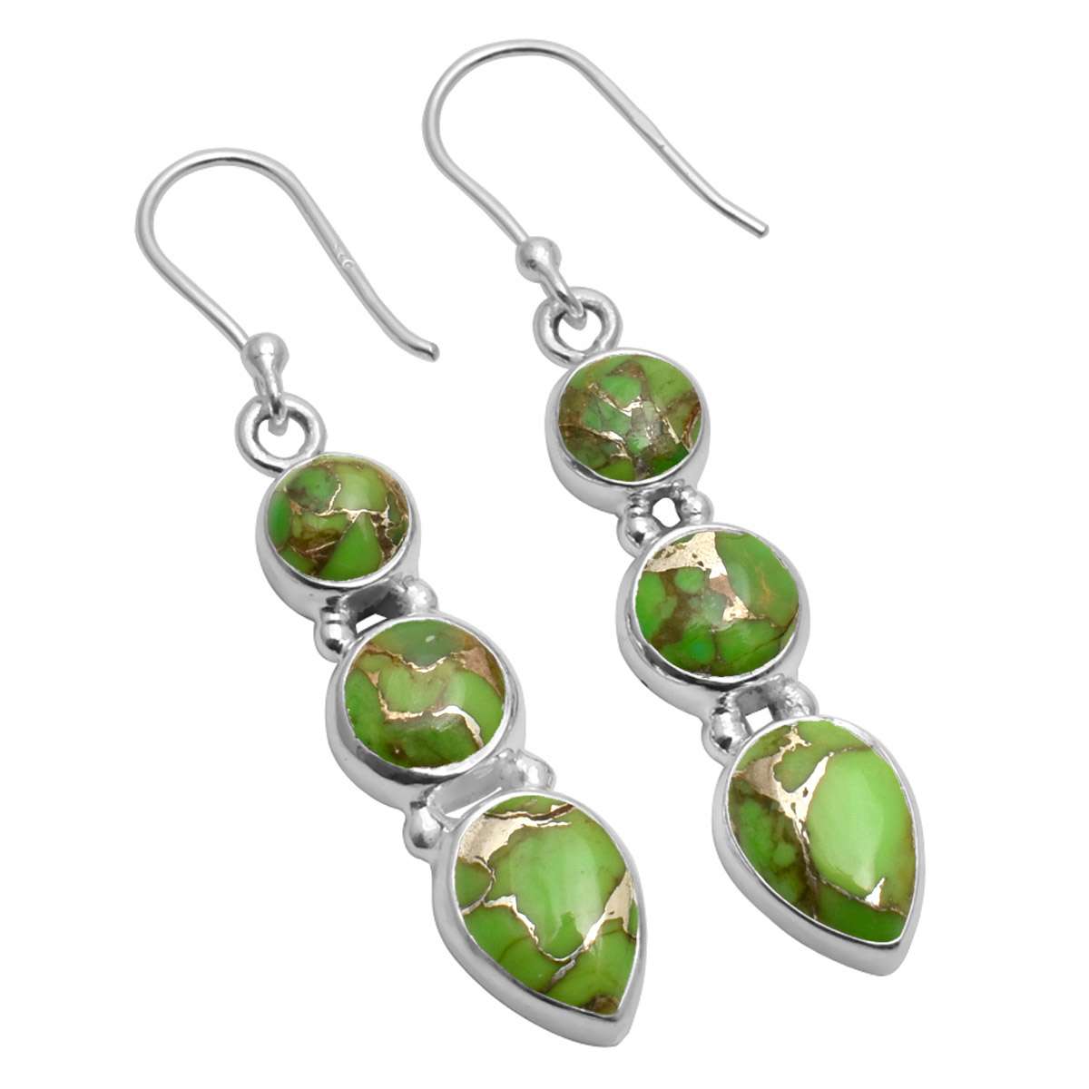 Green Turquoise Gemstone Earrings Solid 925 Sterling Silver Handmade Earrings Jewelry Gift For Women And Girls E-3649
Green Turquoise Gemstone Earrings Solid 925 Sterling Silver Handmade Earrings Jewelry Gift For Women And Girls E-3649