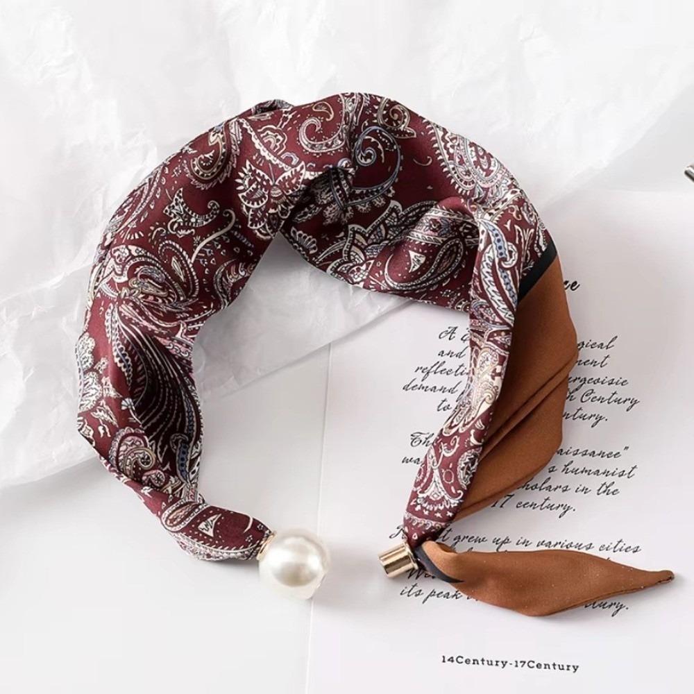 Chic Pearl Decoration Scarf Lightweight Silk Scarf Fashionable Neck Scarf Formal Event Wine Red
Chic Pearl Decoration Scarf Lightweight Silk Scarf Fashionable Neck Scarf Formal Event Wine Red