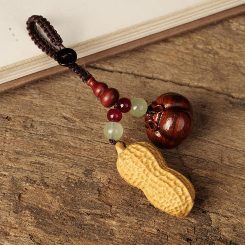 Vintage Handmade Red Sandalwood Car Keychain Persimmon Peanuts Pendant Luck Retro Couple Jewelry For Safe Driving 1pc
Vintage Handmade Red Sandalwood Car Keychain Persimmon Peanuts Pendant Luck Retro Couple Jewelry For Safe Driving 1pc