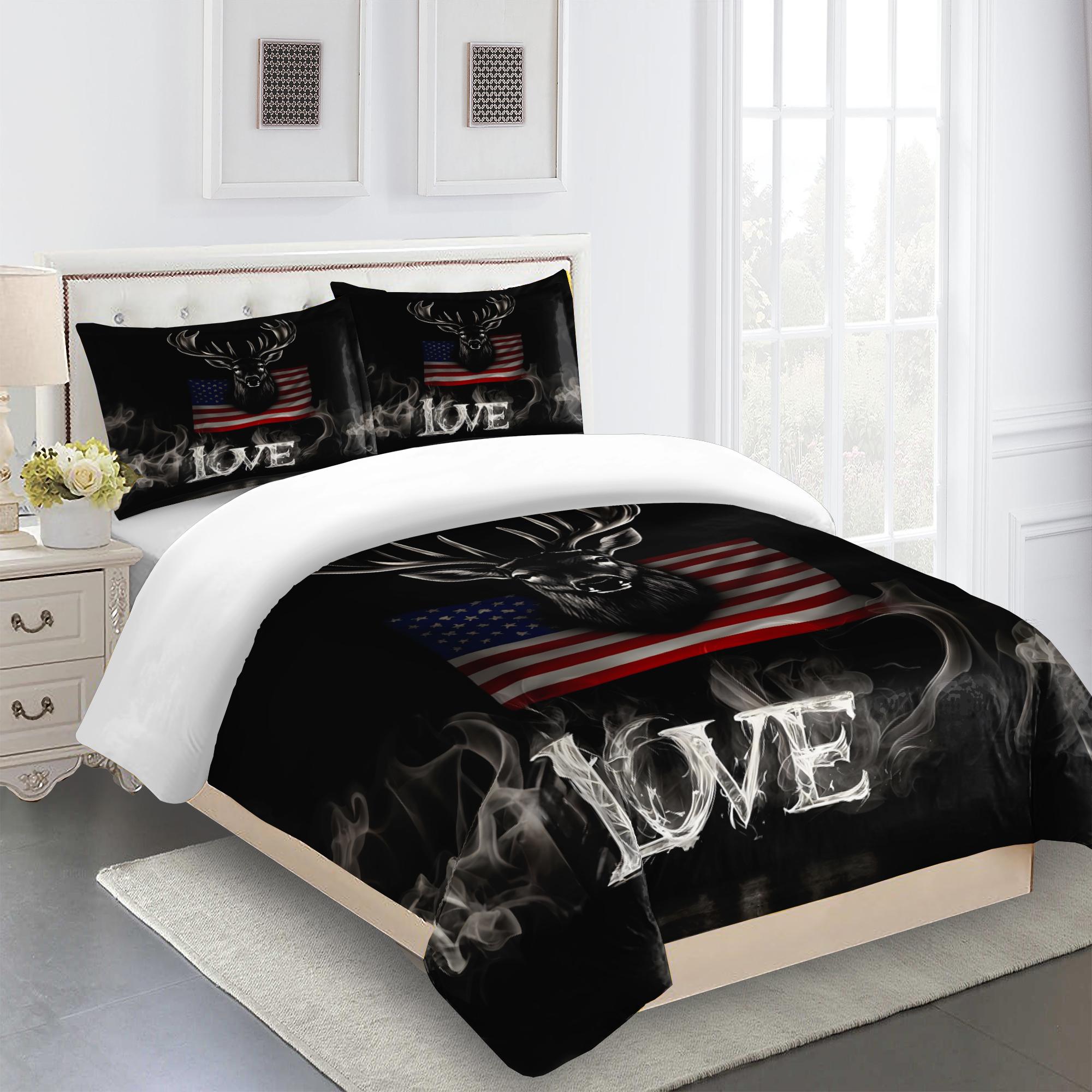 Bedding Set Black Deer Pattern Duvet Cover Kids Adult Bed Set Room Decor Four Season 1 Duvet Cover,1-2 Pillowcases Or Set 135*200cm&Sham
Bedding Set Black Deer Pattern Duvet Cover Kids Adult Bed Set Room Decor Four Season 1 Duvet Cover,1-2 Pillowcases Or Set 135*200cm&Sham