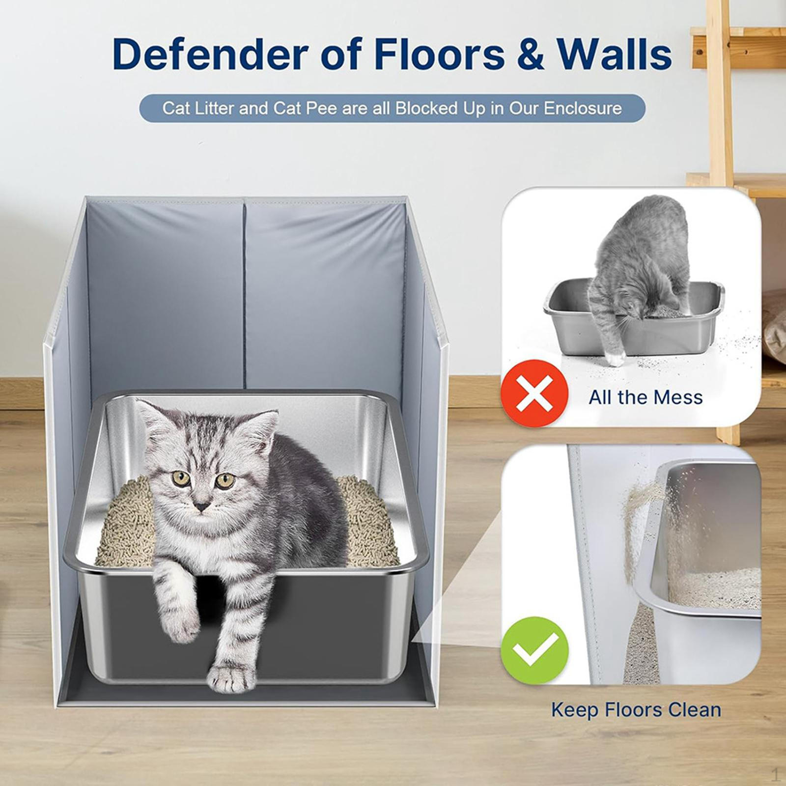 Cat Enclosure Open Top High Sided with Removable Mat Waterproof Practical Accessory Guard
Cat Enclosure Open Top High Sided with Removable Mat Waterproof Practical Accessory Guard