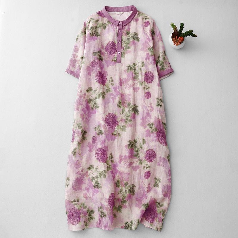 2025 summer new fresh printing cotton and linen dress women s loose and thin Polo collar short-sleeved medium and long dress 2XL
2025 summer new fresh printing cotton and linen dress women s loose and thin Polo collar short-sleeved medium and long dress 2XL