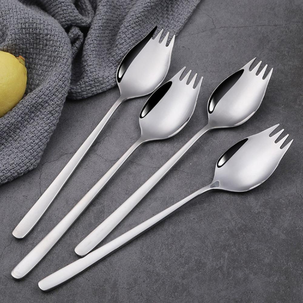 Cream Fruit Reusable Outdoor Stainless Steel Long Handle Dessert Spoons Flatware Salad Forks Spork Small
Cream Fruit Reusable Outdoor Stainless Steel Long Handle Dessert Spoons Flatware Salad Forks Spork Small