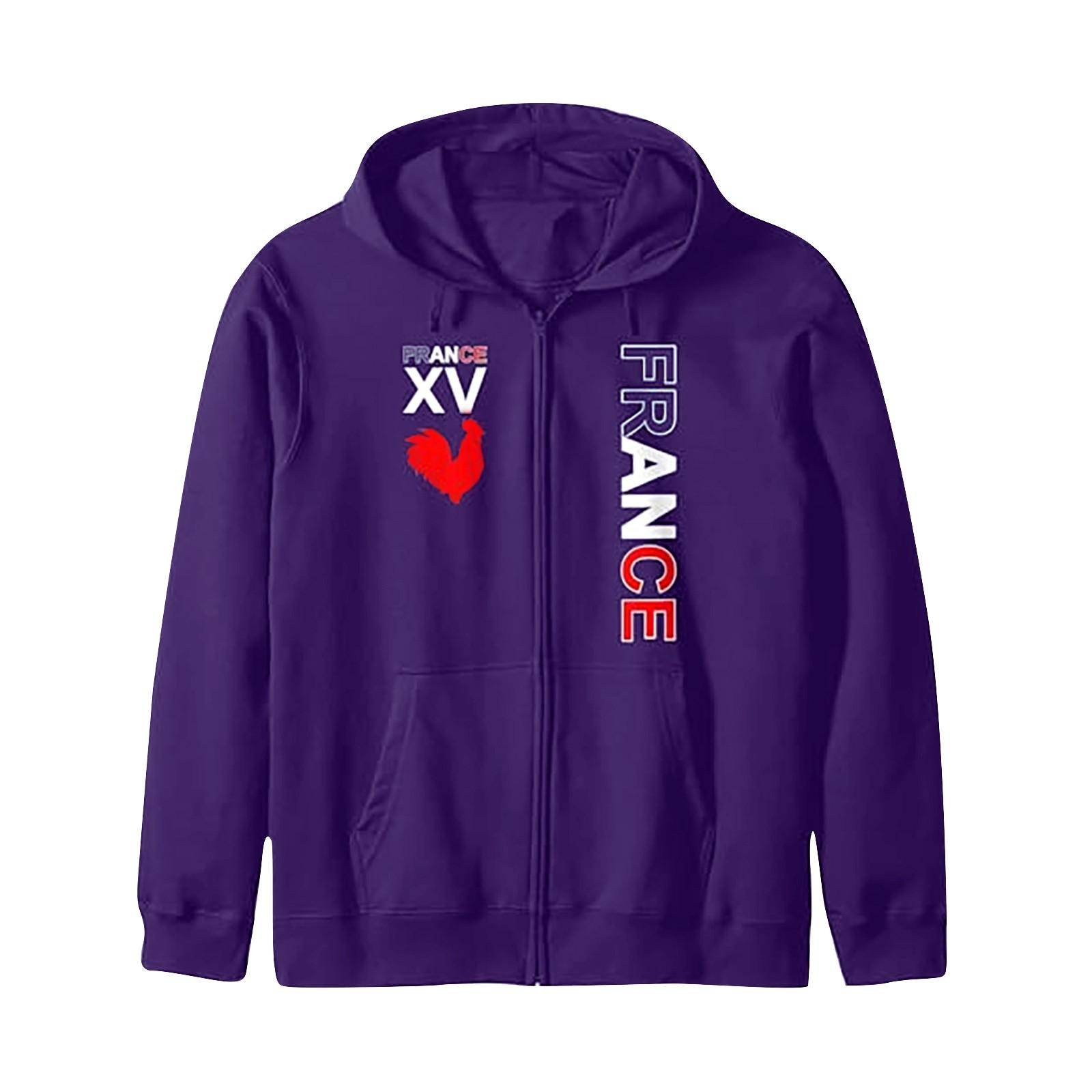 Мужская и женская модная французская куртка-свитер на молнии с длинными рукавами и капюшоном в стиле регби XXL фиолетовый
Мужская и женская модная французская куртка-свитер на молнии с длинными рукавами и капюшоном в стиле регби XXL фиолетовый