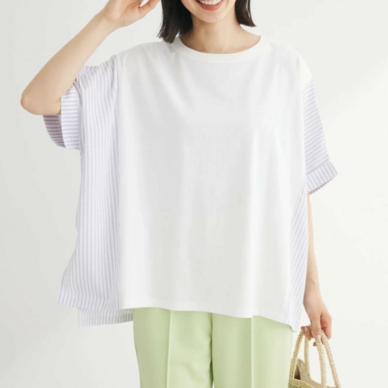 Korean Style Summer Color Block Fake Two-Piece Short Sleeve T-Shirt One Size
Korean Style Summer Color Block Fake Two-Piece Short Sleeve T-Shirt One Size