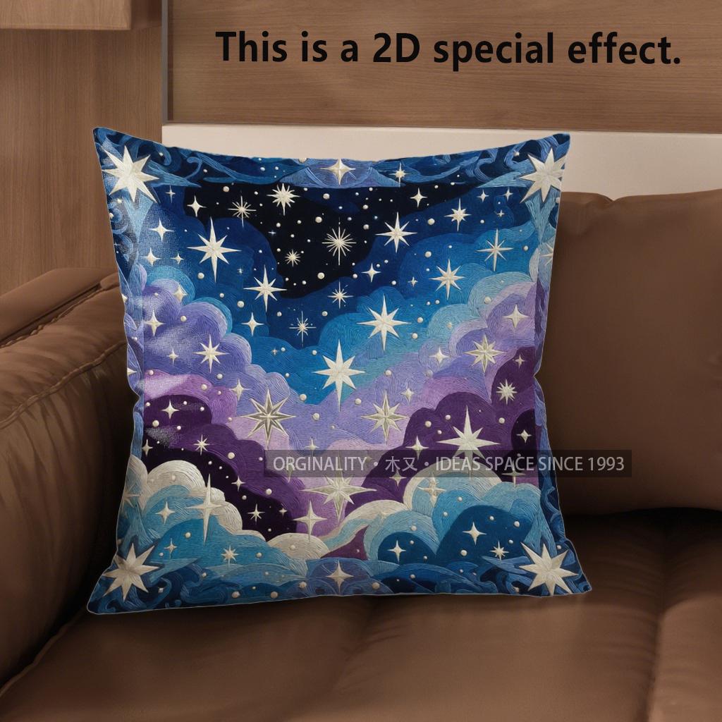 2D Starry Night Sky Patterned Throw Pillow Covers Pattern Cushion Cover Suitable For Sofa Bedroom Car Pillow Cover 40x40cm
2D Starry Night Sky Patterned Throw Pillow Covers Pattern Cushion Cover Suitable For Sofa Bedroom Car Pillow Cover 40x40cm
