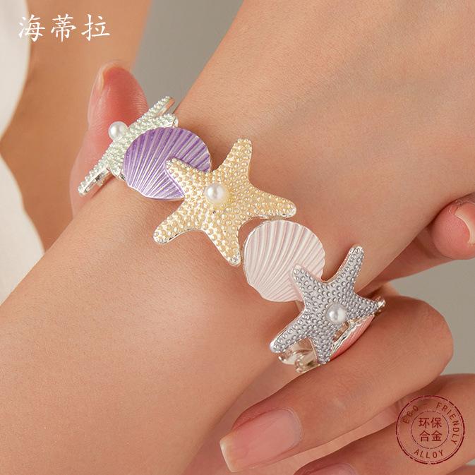 Enamel color starfish elastic bracelet, starfish shell women s fashion versatile alloy bracelet Elastic Adjustable
Enamel color starfish elastic bracelet, starfish shell women s fashion versatile alloy bracelet Elastic Adjustable