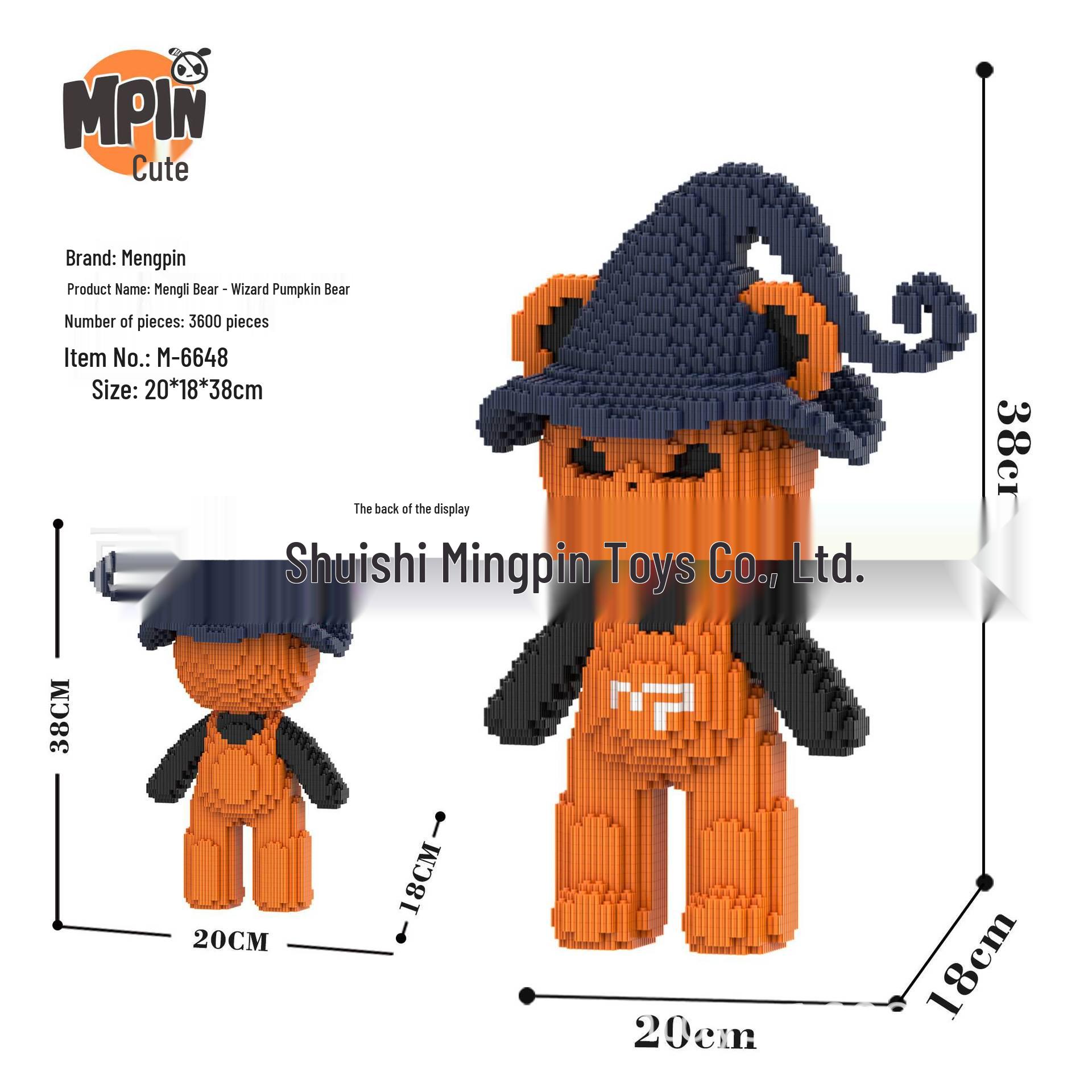 32cm Pumpkin Bear Wizard Building Blocks - Educational Toy & Ornament for Kids M6648-OPP (Bag)
32cm Pumpkin Bear Wizard Building Blocks - Educational Toy & Ornament for Kids M6648-OPP (Bag)