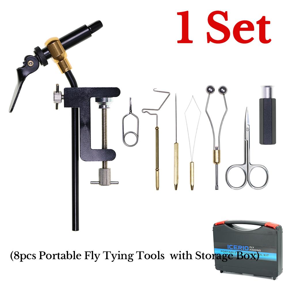 8pcs Portable Fly Tying Tool Kit with C-Clamp Vise Scissors Bobbin Whip Finisher Fly Fishing Tools Set
8pcs Portable Fly Tying Tool Kit with C-Clamp Vise Scissors Bobbin Whip Finisher Fly Fishing Tools Set