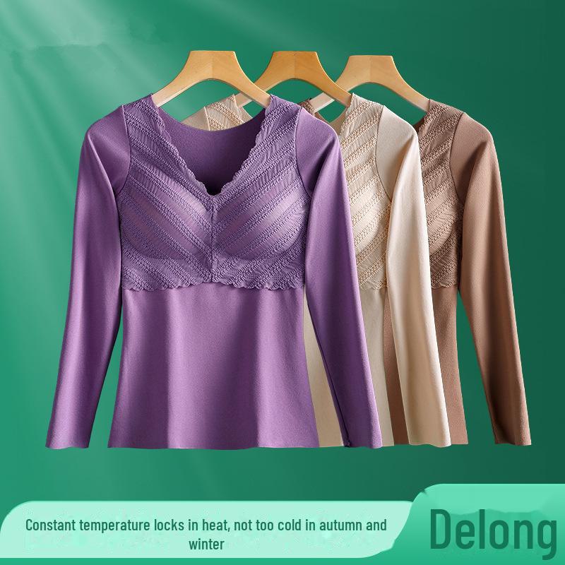 Qinyang Women s V-Neck Lace Thermal Top - Velvet Warm, Seamless, Long Sleeve with Chest Pad for Autumn and Winter XL (80-100 lbs)
Qinyang Women s V-Neck Lace Thermal Top - Velvet Warm, Seamless, Long Sleeve with Chest Pad for Autumn and Winter XL (80-100 lbs)
