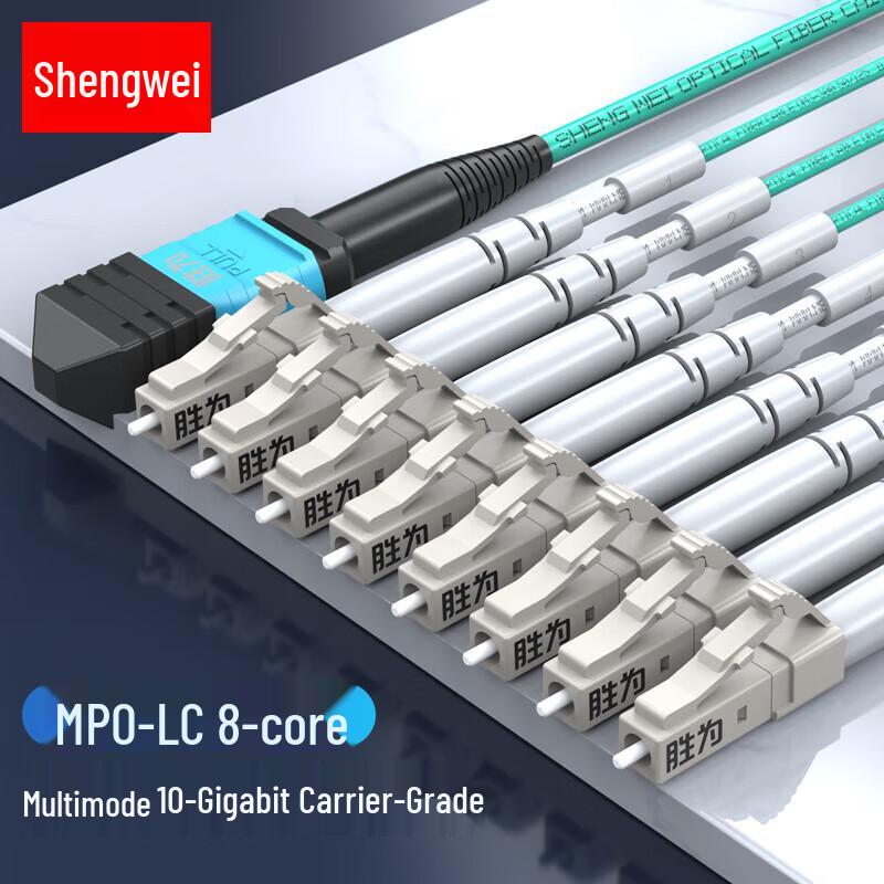 Shengwei 8-Core MPO-LC OM3 Multimode Fiber Optic Patch Cable 15m
Shengwei 8-Core MPO-LC OM3 Multimode Fiber Optic Patch Cable 15m