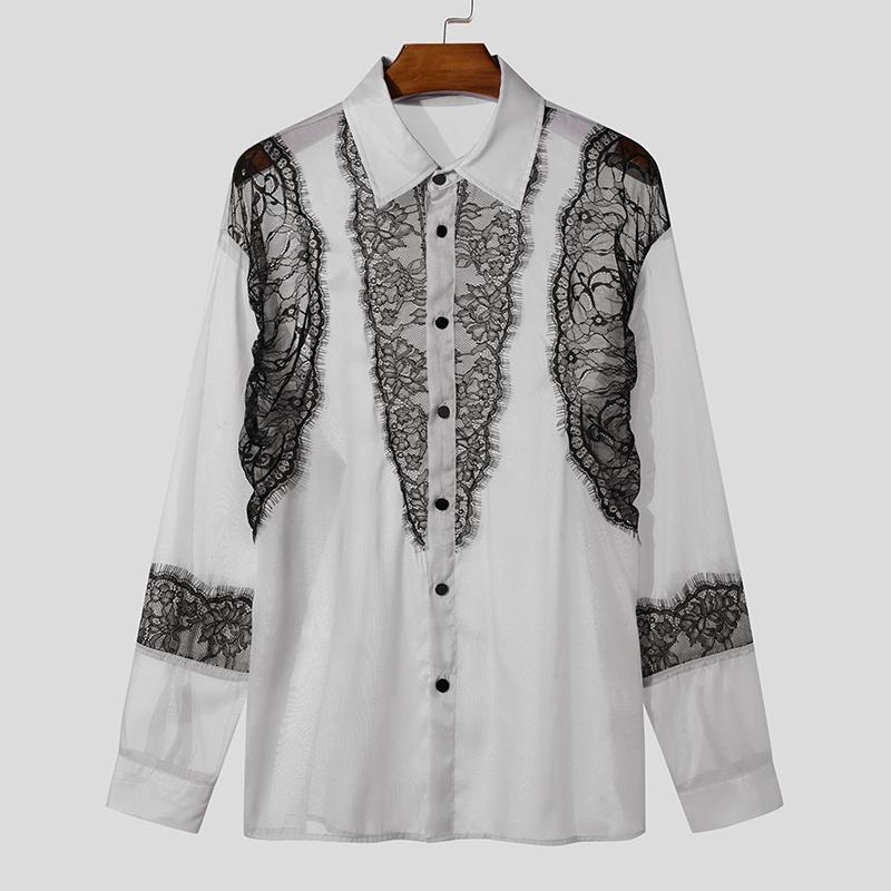 INCERUN Чоловічі весняні мереживні сорочки з квітковими ґудзиками, прозорі топи 5XL сірий колір
INCERUN Чоловічі весняні мереживні сорочки з квітковими ґудзиками, прозорі топи 5XL сірий колір